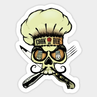 Cook or die!Chef's skull Sticker